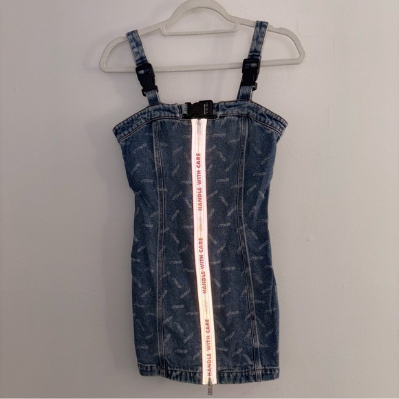 Heron Preston Denim Logo Dress - Handle With Care - Picture 1 of 8